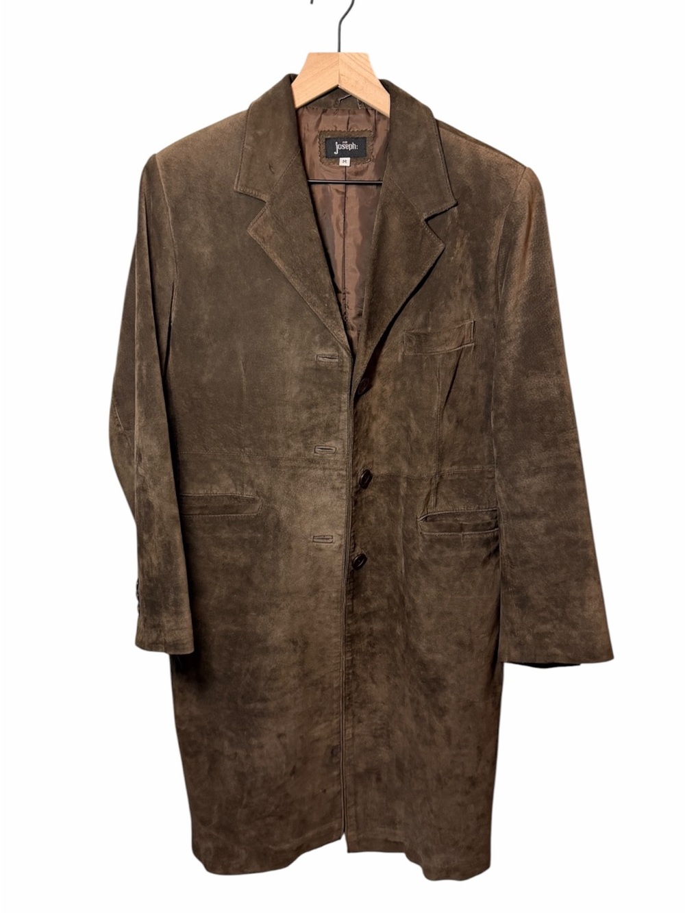 Vintage for Joseph chocolate brown suede trench coat size m